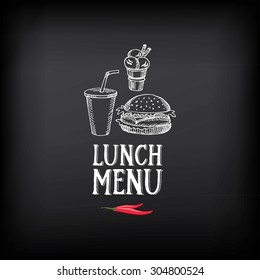 Lunch menu logo and badge design.