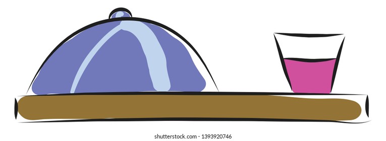 Mittagessen auf weißem Hintergrund, Vektorgrafik auf Tray 
