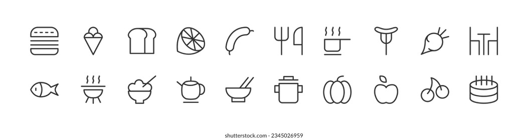 lunch outline icon collection. Thin line simple elements for web and app. Premium pack