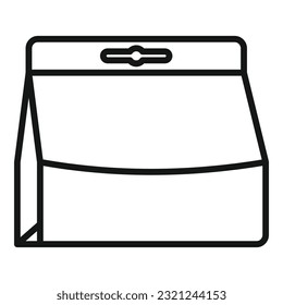 Lunch paper bag icon outline vector. Fast food. Fastfood burger