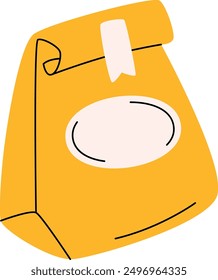 Lunch Paper Bag Vector Illustration