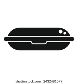 Lunch plastic box icon simple vector. Street fast food. Craft lunch