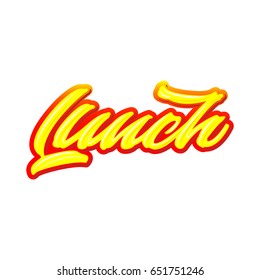 Lunch. Premium handmade vector lettering and calligraphy phrase. Vector illustration.