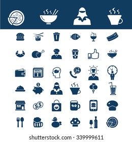 Lunch, restaurant  icons, signs vector concept set for infographics, mobile, website, application
