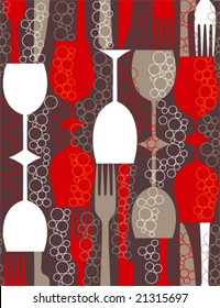 Lunch in retro style - seamless pattern