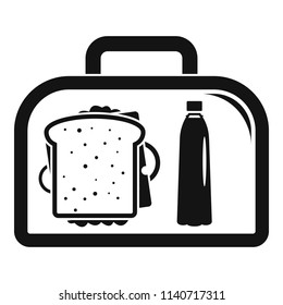 Lunch sandwich box icon. Simple illustration of lunch sandwich box vector icon for web design isolated on white background