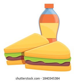 Lunch sandwiches icon. Cartoon of lunch sandwiches vector icon for web design isolated on white background