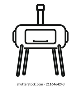 Lunch smokehouse icon outline vector. Bbq grill. Tandoor barrel
