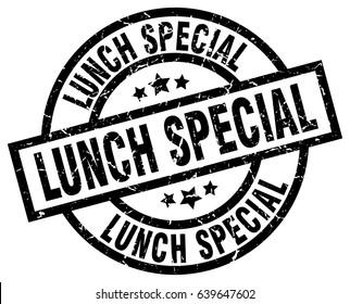 Lunch Special Round Grunge Black Stamp