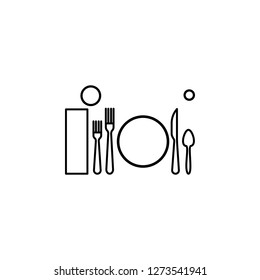 Lunch, table etiquette icon. Can be used for web, logo, mobile app, UI, UX
