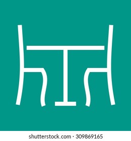 Lunch, table, family icon vector image.Can also be used for furniture design. Suitable for mobile apps, web apps and print media.