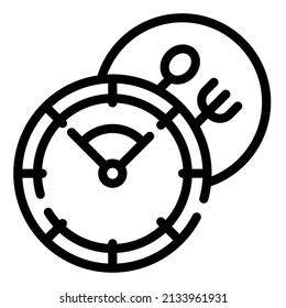 lunch time break time worker to eating and relax with clock and fork spoon
