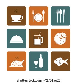 Lunch time design. Menu icon. Flat illustration , editable vector