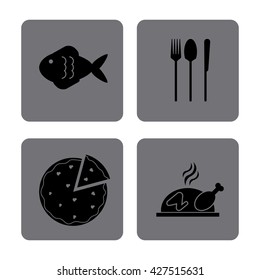 Lunch time design. Menu icon. Flat illustration , editable vector