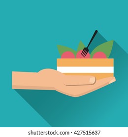 Lunch time design. Menu icon. Flat illustration , editable vector