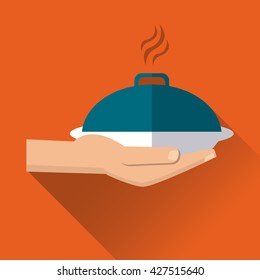Lunch time design. Menu icon. Flat illustration , editable vector