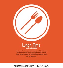 Lunch time design. Menu icon. Flat illustration , editable vector