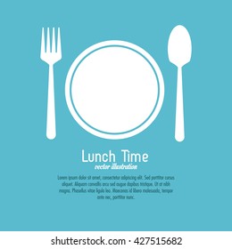 Lunch time design. Menu icon. Flat illustration , editable vector