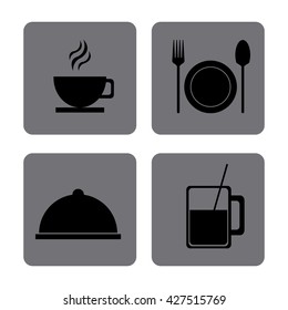 Lunch time design. Menu icon. Flat illustration , editable vector