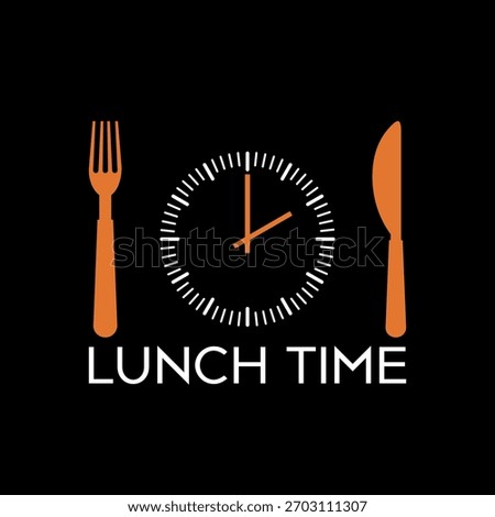 Lunch time design. Menu icon isolated on black background