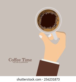 lunch time design over, ligth brown background, vector illustration.