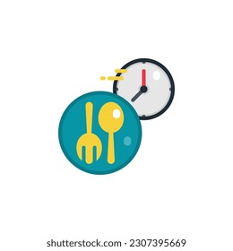 Lunch time flat icons. Vector illustration. Isolated icon suitable for web, infographics, interface and apps.