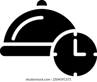 Vector de ilustración de icono de glifo de hora de almuerzo