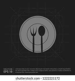 Lunch time icon - Black Creative Background - Free vector icon