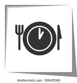 Lunch Time icon with cut out shadow effect