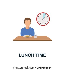 Lunch Time icon. Flat sign element from time management collection. Creative Lunch Time icon for web design, templates, infographics and more