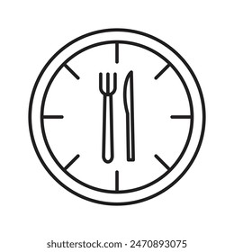 Lunch time icon line art vector