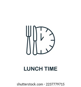 Lunch Time icon. Monochrome simple Food Delivery icon for templates, web design and infographics