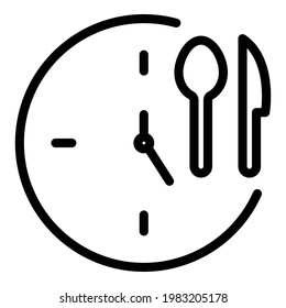 Lunch time icon. Outline Lunch time vector icon for web design isolated on white background