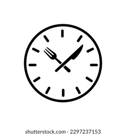 Lunch time icon. Restaurant logo template. Vector illustration isolated on white background.