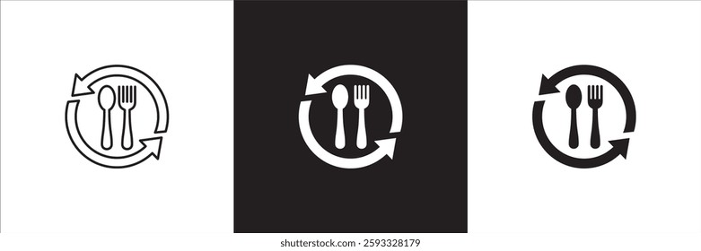 Lunch time icon set. Time break for lunch icon collection. Icon set contain symbol of restaurant, dinner, eat schedule, rest hours, lunchtime, eat, cafe, routine. Vector stock illustration.