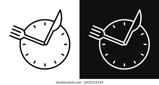 Lunch Time Icon Set. Vector Illustration