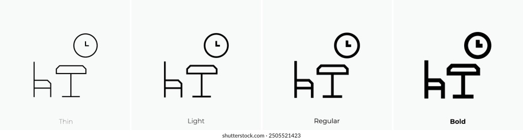 lunch time icon. Thin, Light Regular And Bold style design isolated on white background
