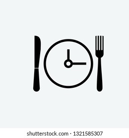 lunch time icon vector