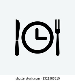 lunch time icon vector