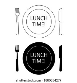 Lunch time icon vector set. dinner illustration sign collection. have a snack symbol.