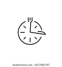 Lunch time icon.Mealtime line icon isolated on white background. Vector illustration