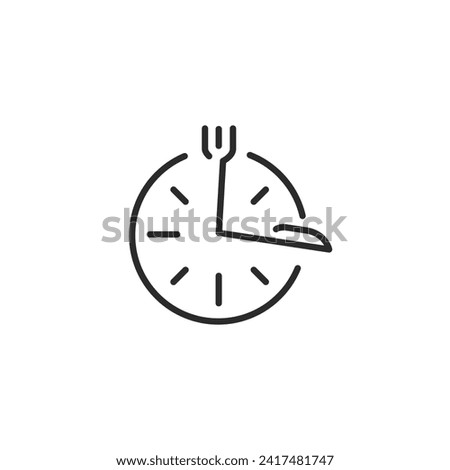 Lunch time icon.Mealtime line icon isolated on white background. Vector illustration