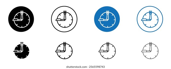 Lunch time icons in black and blue colors