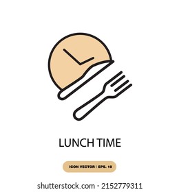 lunch time icons  symbol vector elements for infographic web