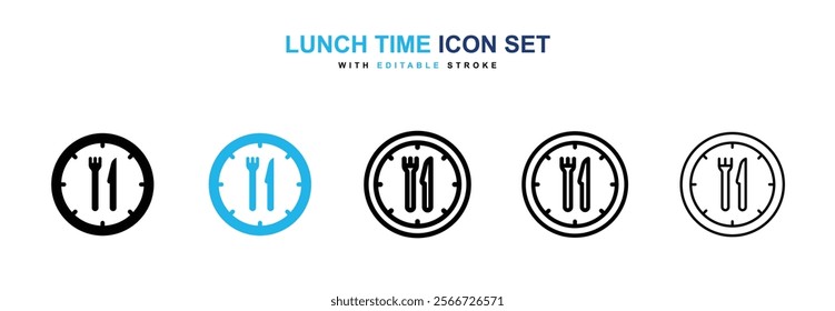 Lunch time icons vector collection pack.