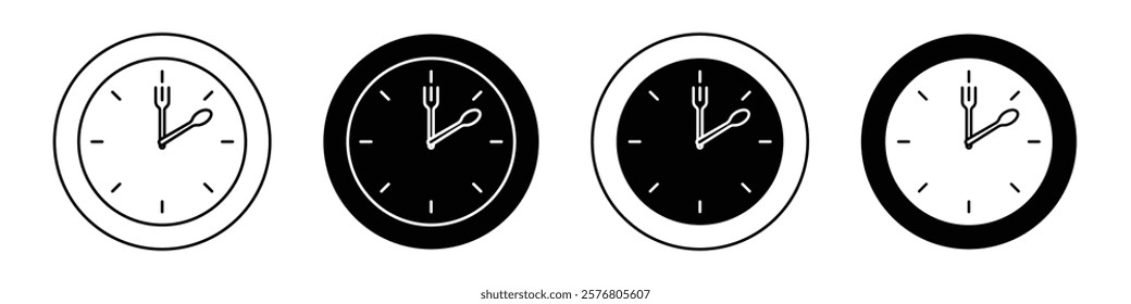 Lunch time icons vector pack for web designs