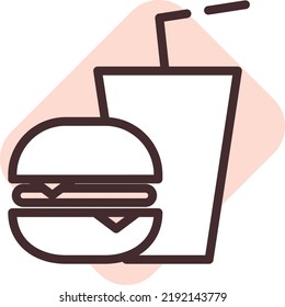 Hora del almuerzo, ilustración, vector sobre un fondo blanco.
