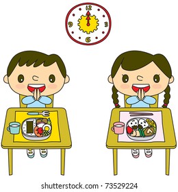 154 Kindergarten lunch time Stock Vectors, Images & Vector Art ...