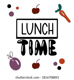 Lunch time lettering design composition. 