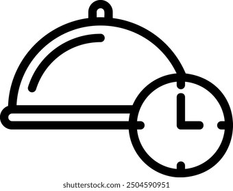 Vector de ilustración de icono de línea de tiempo de almuerzo